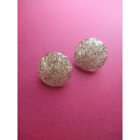 Vintage Gold Sparkle Clip-On Earrings for Christmas New Year Holiday - Picture 6 of 6